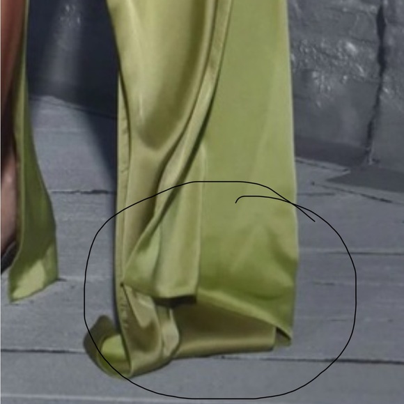 NWT MISS CIRCLE - Prisa Lime High Slit Satin Corset Gown SIZE XS - Picture 7 of 7